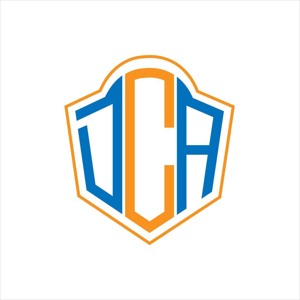 DCA abstract monogram shield logo design on white background. DCA creative initials letter logo. vector