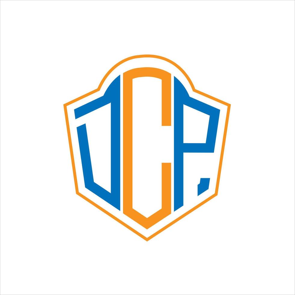 DCP abstract monogram shield logo design on white background. DCP creative initials letter logo. vector