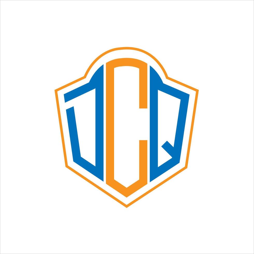 DCQ abstract monogram shield logo design on white background. DCQ creative initials letter logo. vector