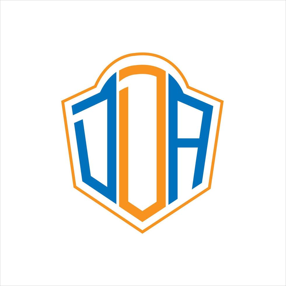 DDA abstract monogram shield logo design on white background. DDA creative initials letter logo. vector