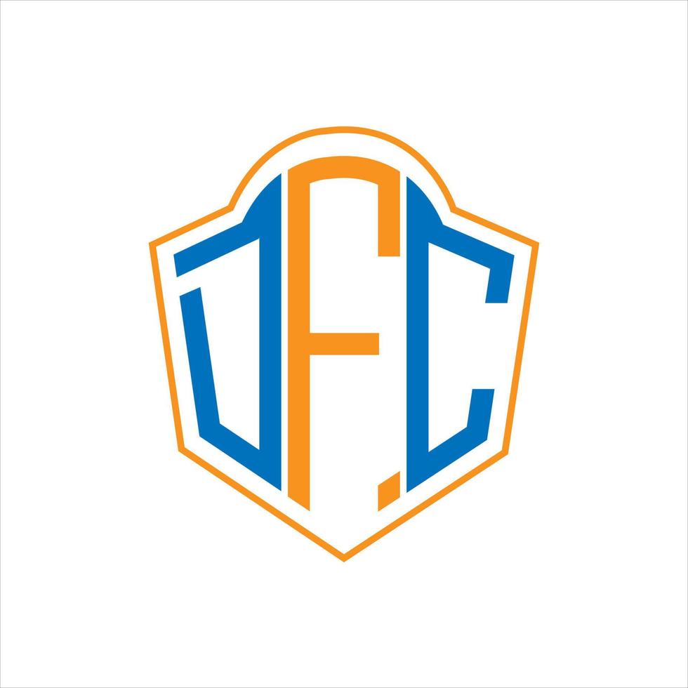 DFC abstract monogram shield logo design on white background. DFC creative initials letter logo. vector
