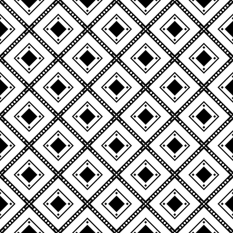 Seamless pattern geometric polka dot and diamond monochrome tone black background, tile pattern, striped shirt. vector