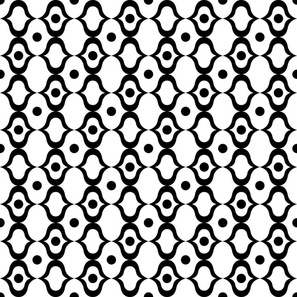 Seamless pattern freeform wave, circle, monochrome tones. vector