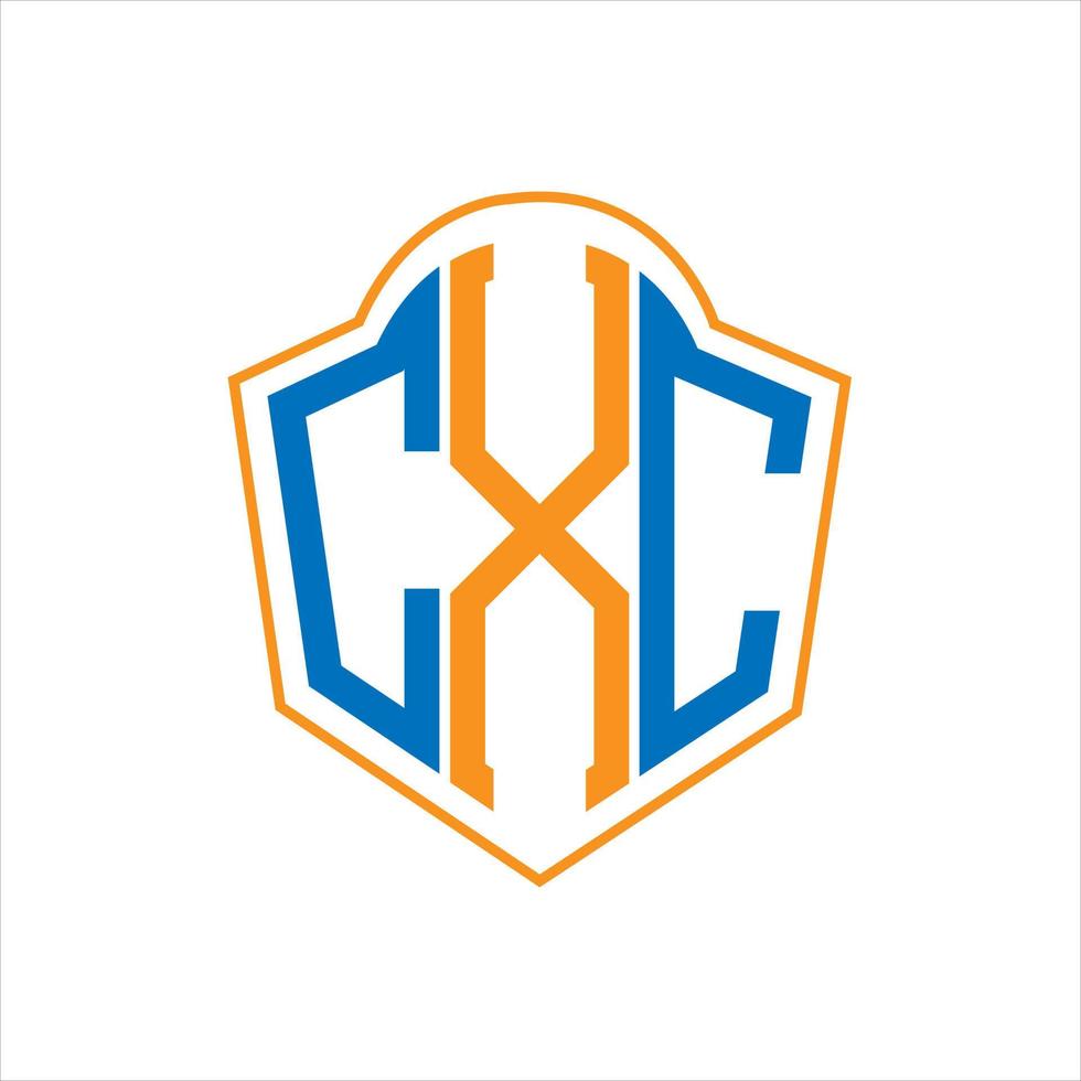CXC abstract monogram shield logo design on white background. CXC creative initials letter logo. vector