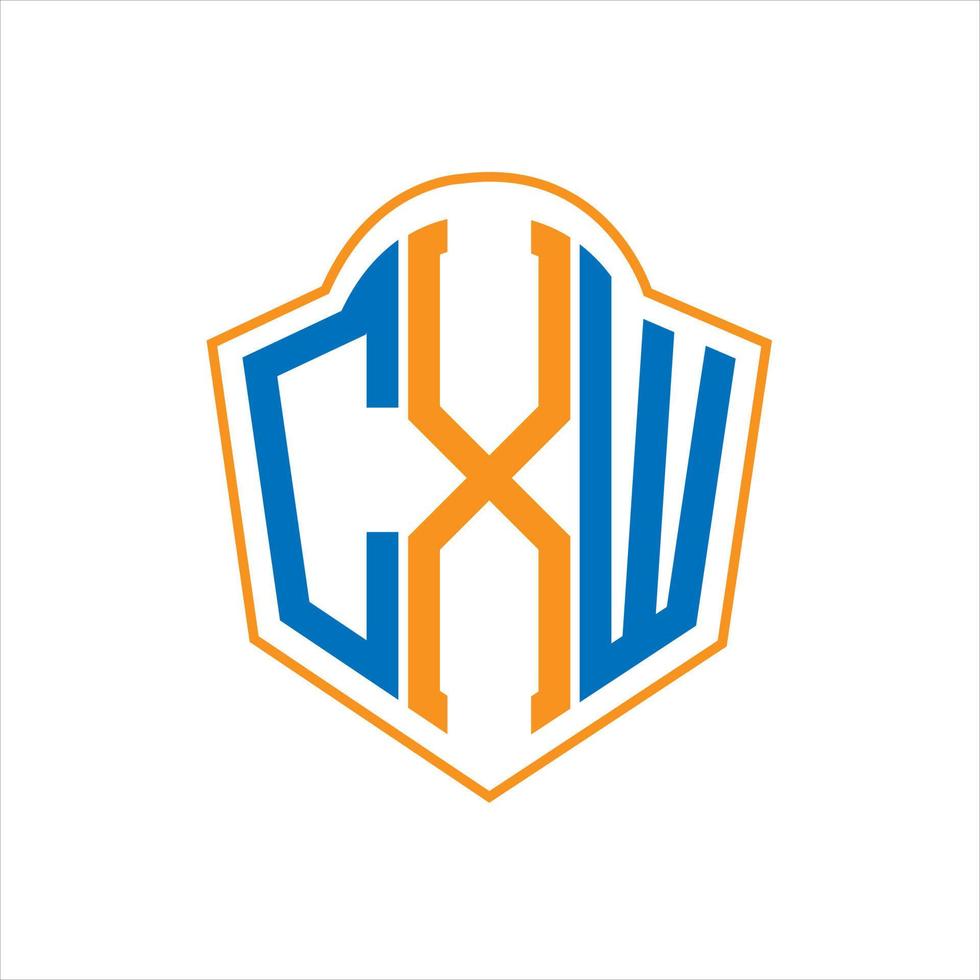cxw resumen monograma proteger logo diseño en blanco antecedentes. cxw creativo iniciales letra logo. vector