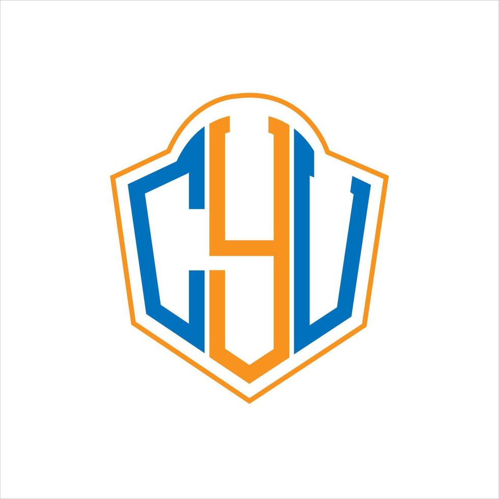 CYU abstract monogram shield logo design on white background. CYU creative initials letter logo. vector