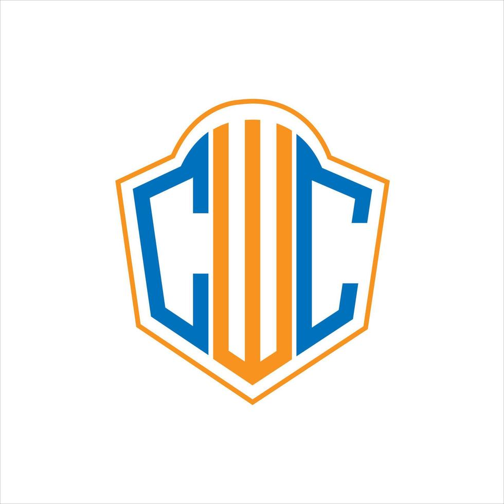 cwc resumen monograma proteger logo diseño en blanco antecedentes. cwc creativo iniciales letra logo. vector