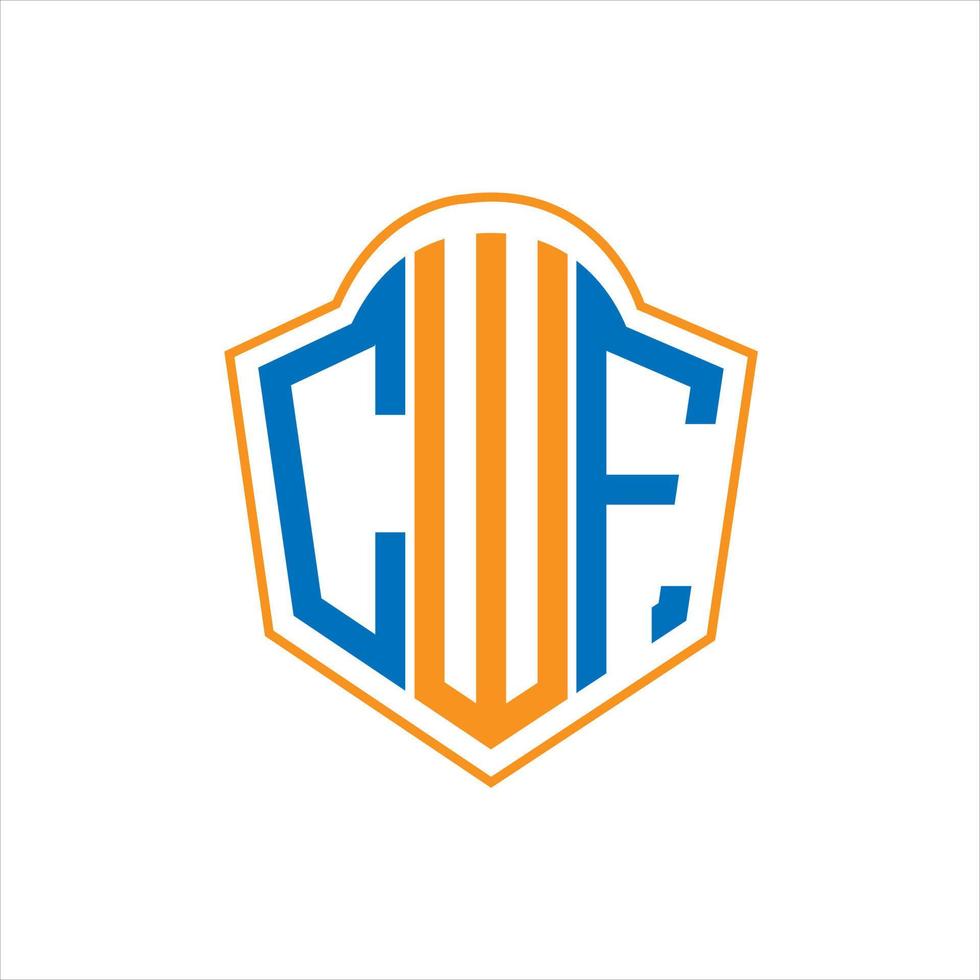 cwf resumen monograma proteger logo diseño en blanco antecedentes. cwf creativo iniciales letra logo. vector