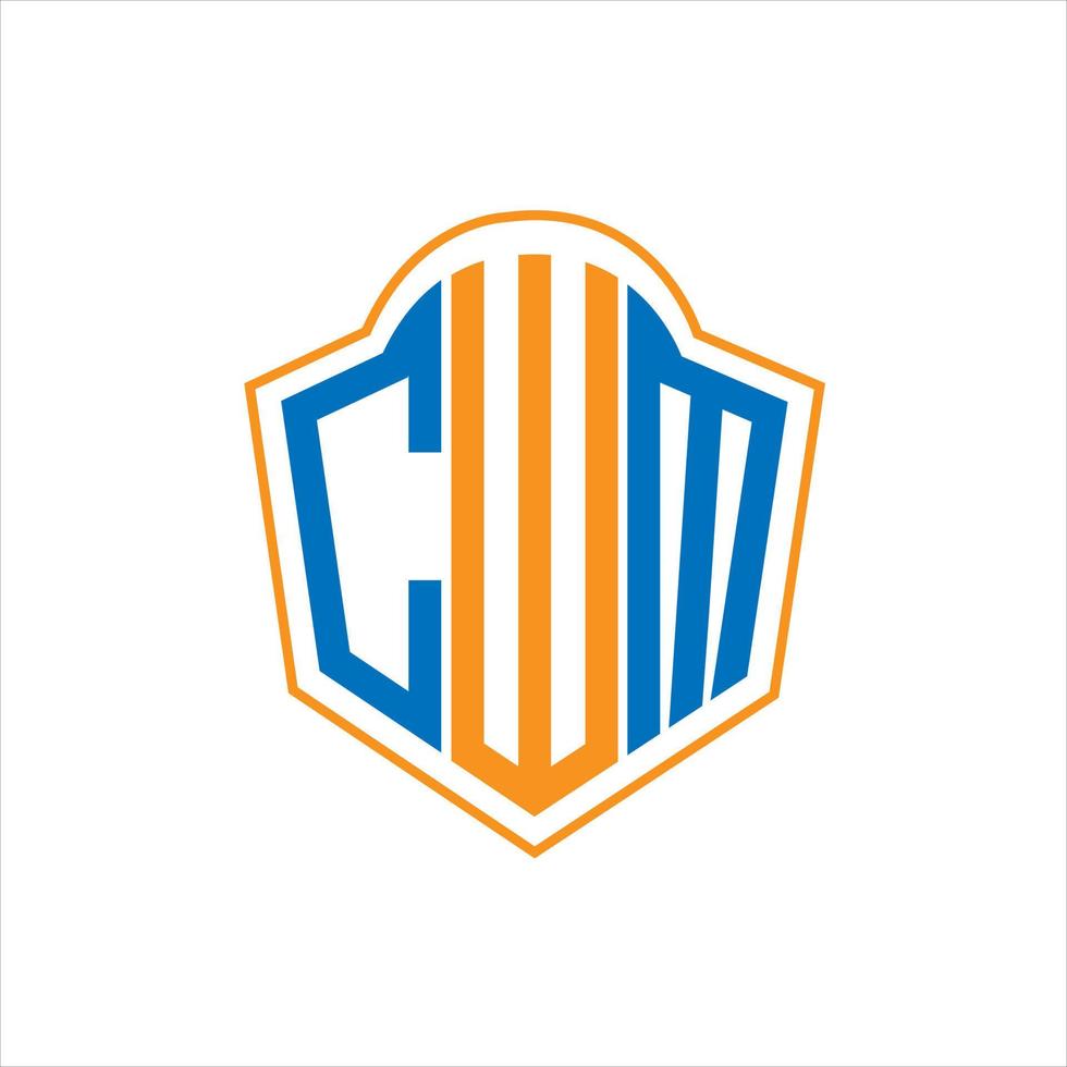 CWM abstract monogram shield logo design on white background. CWM creative initials letter logo. vector