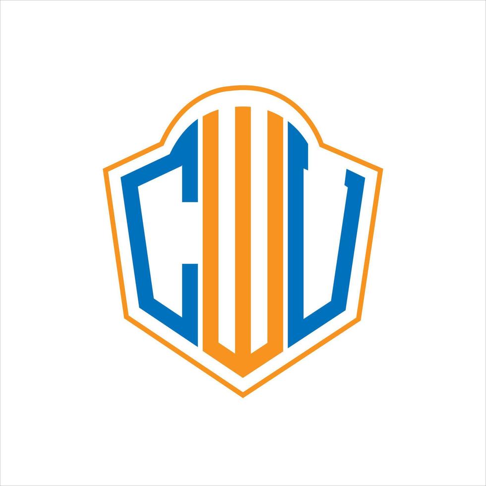 CWU abstract monogram shield logo design on white background. CWU creative initials letter logo.CWU abstract monogram shield logo design on white background. CWU creative initials letter logo. vector