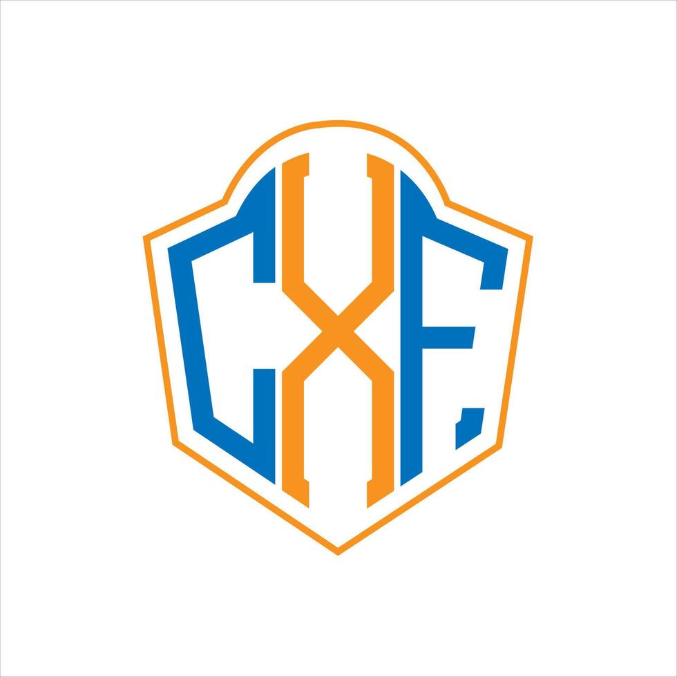 CXF abstract monogram shield logo design on white background. CXF creative initials letter logo. vector