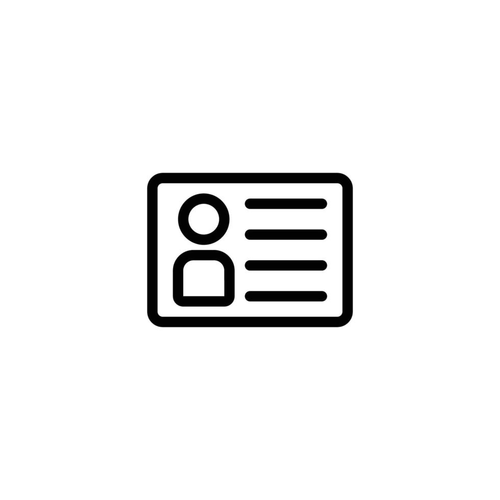 card id icon. outline icon vector