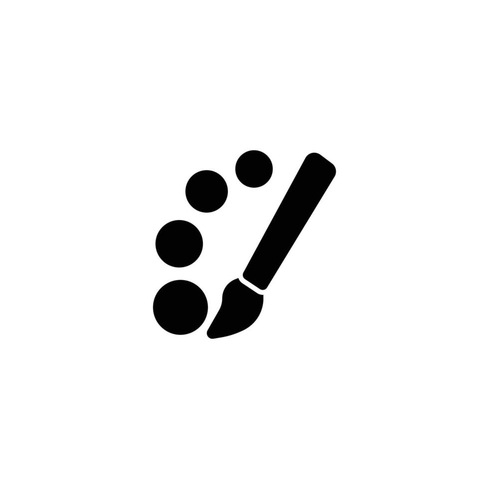 paint brush icon. solid icon vector