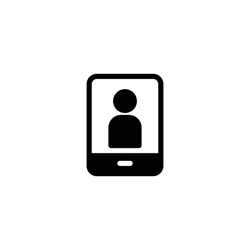 person in the smartphone. solid icon vector
