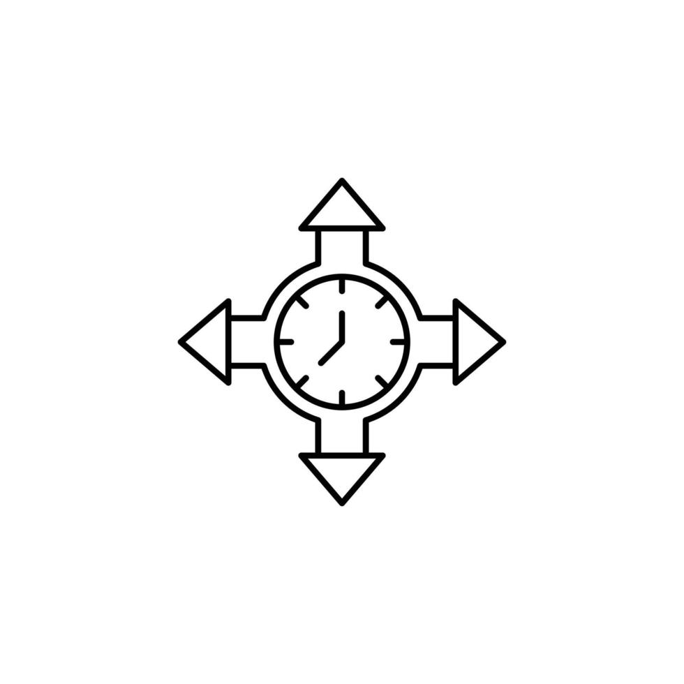 reloj y flecha icono. contorno icono vector