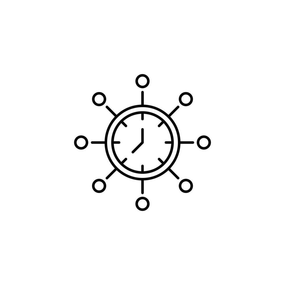 icono de reloj icono de contorno vector