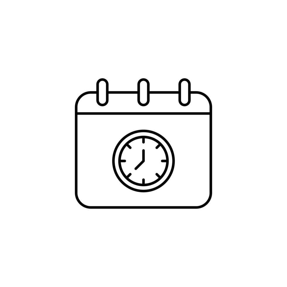 calendar and clock icon. outline icon vector