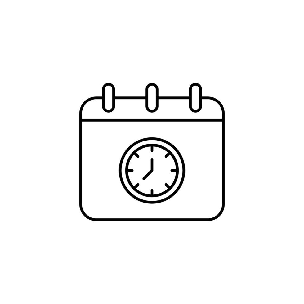 calendario y reloj icono. contorno icono vector