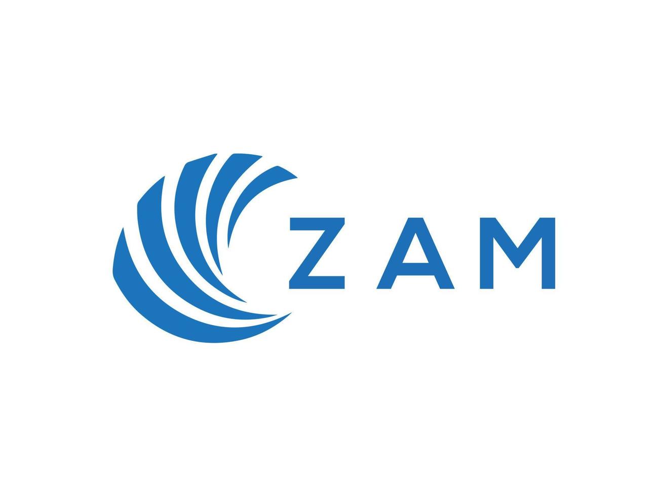 ZAM letter logo design on white background. ZAM creative circle letter logo concept. ZAM letter design. vector