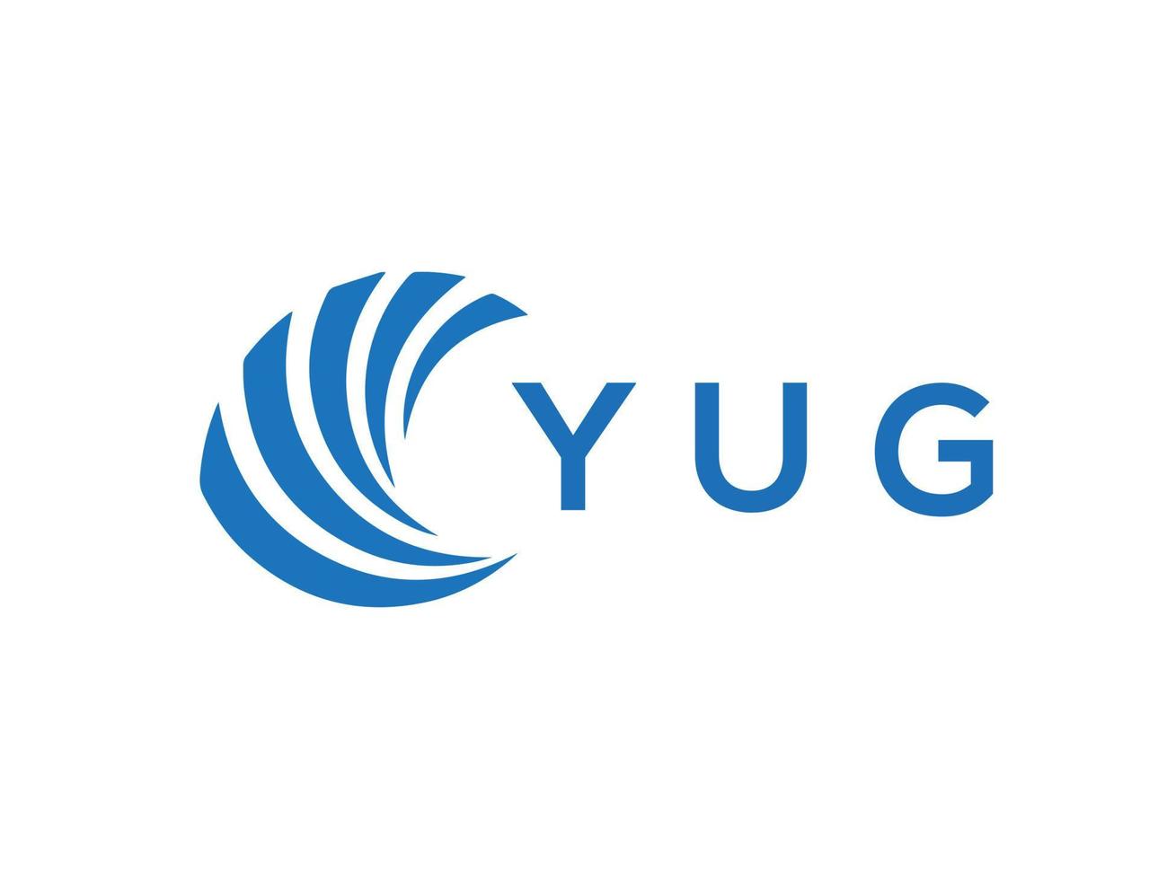 YUG letter logo design on white background. YUG creative circle letter logo concept. YUG letter design. vector