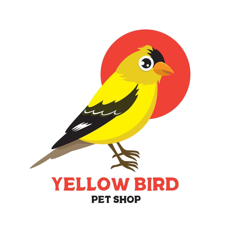 American Goldfinch vector illustration in cartoon style, perfect for kids t shirt design and pet shop logo design