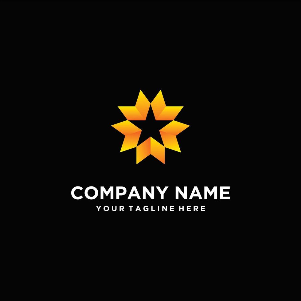 Logo star on isolated black background vector