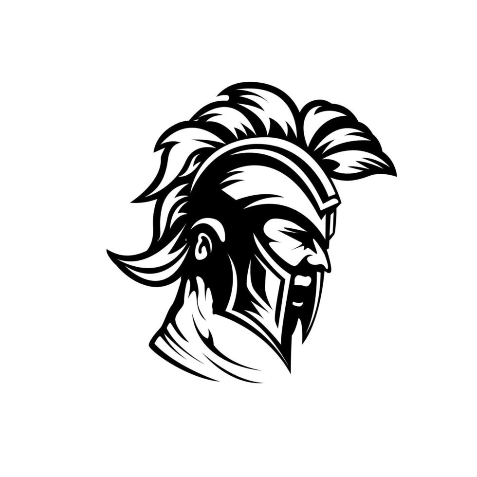 espartano y gladiador silueta logo icono diseños vector ilustración