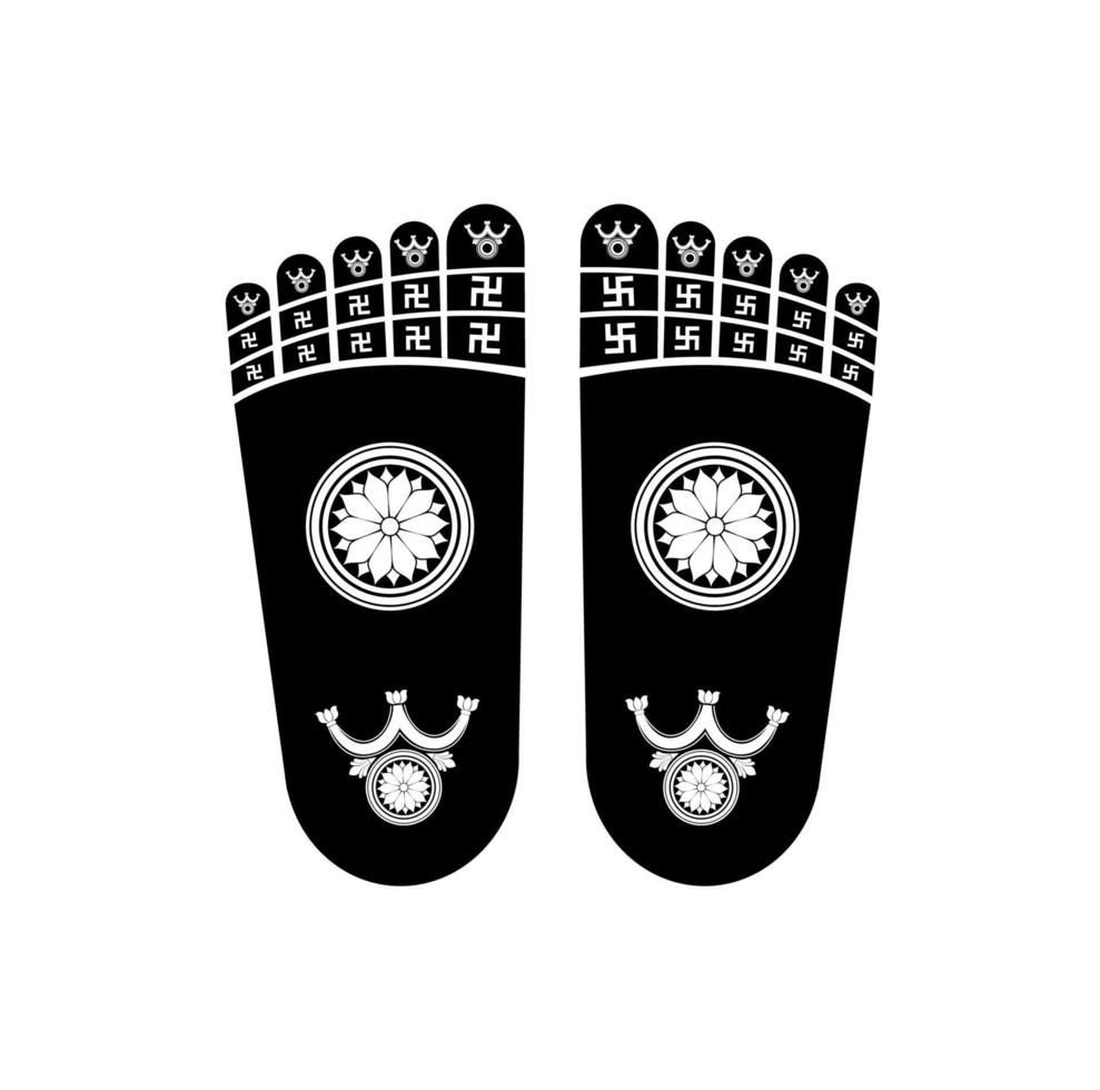 Lord Buddhas footprint vector icon. Buddhas footprint vector icon.