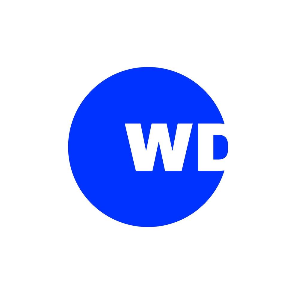 WD blue vector monogram. WD typography icon.