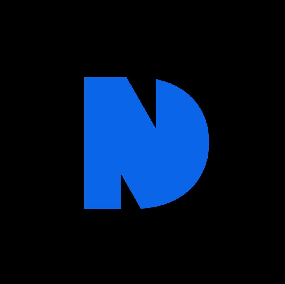 Dakota del Norte azul monograma. Dakota del Norte empresa nombre inicial letras icono. vector