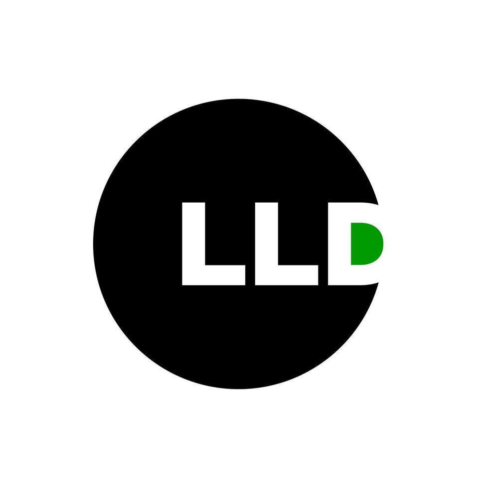 LLD company name initial letters monogram. LLD monogram. vector