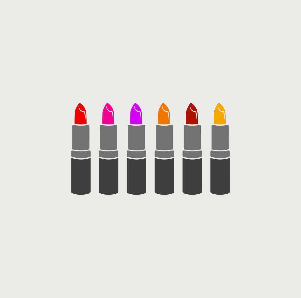 six colors lipstick vector. colorful lipstick illustration vector. vector