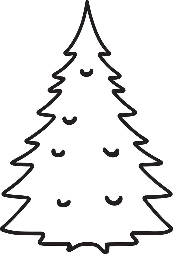 Minimalist Hand-Drawn Pine Tree Illustration in Flat Design Style vector