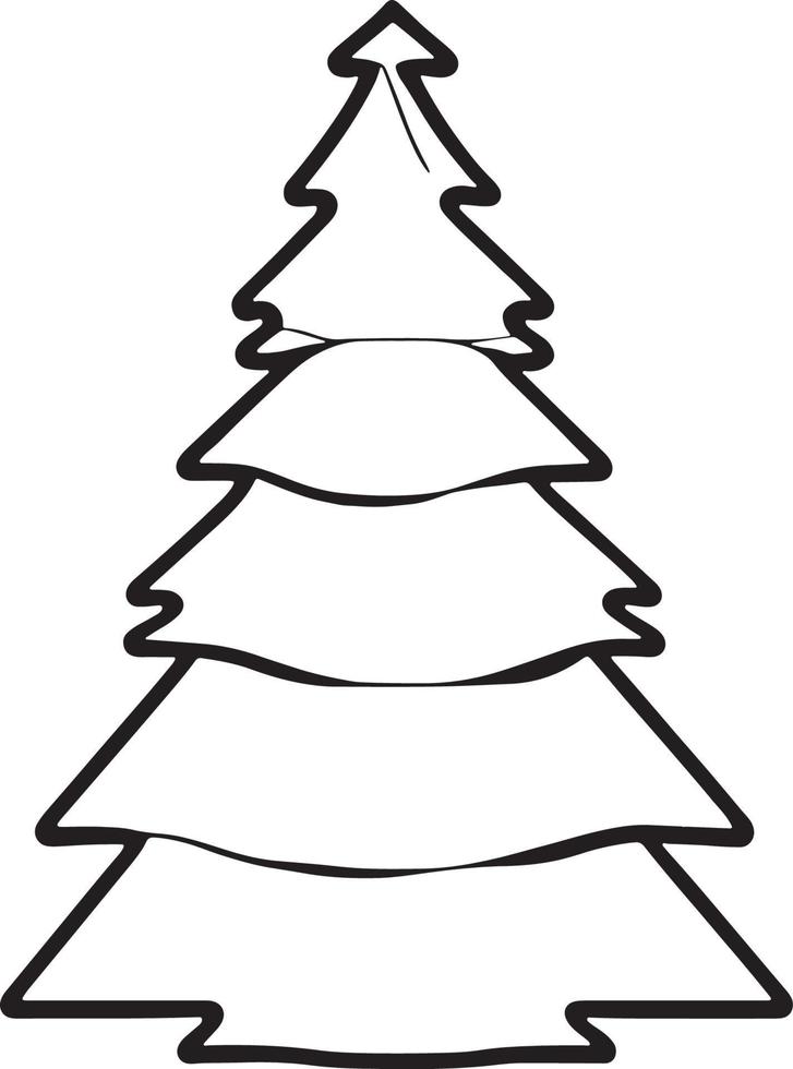 minimalista dibujado a mano pino árbol ilustración en plano diseño estilo vector