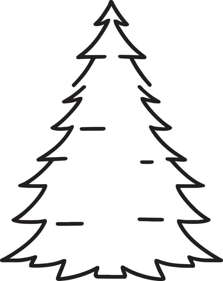 minimalista dibujado a mano pino árbol ilustración en plano diseño estilo vector