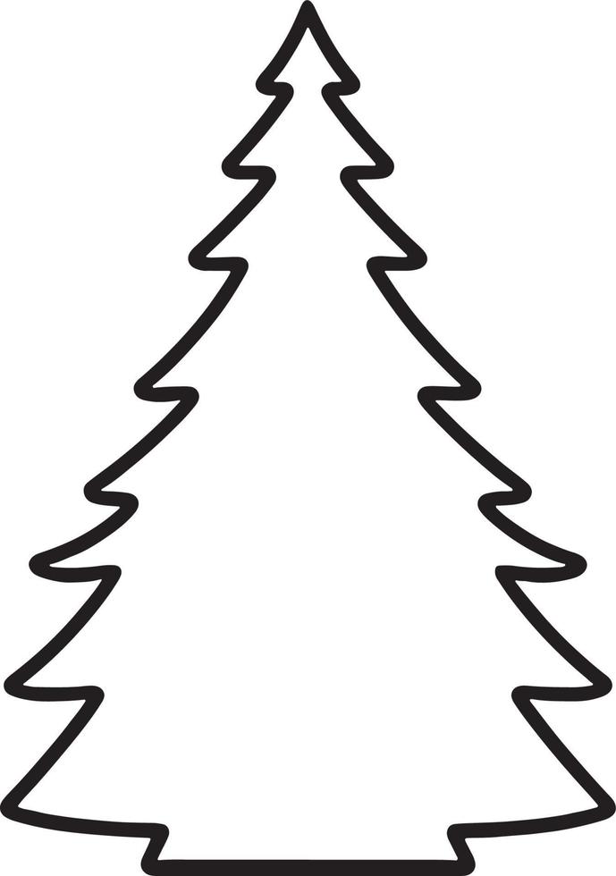 Minimalist Hand-Drawn Pine Tree Illustration in Flat Design Style vector