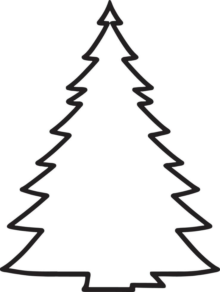 minimalista dibujado a mano pino árbol ilustración en plano diseño estilo vector