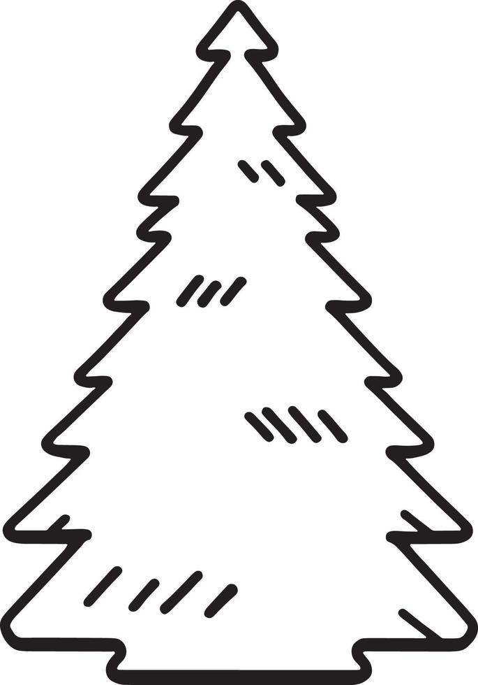 Minimalist Hand-Drawn Pine Tree Illustration in Flat Design Style vector