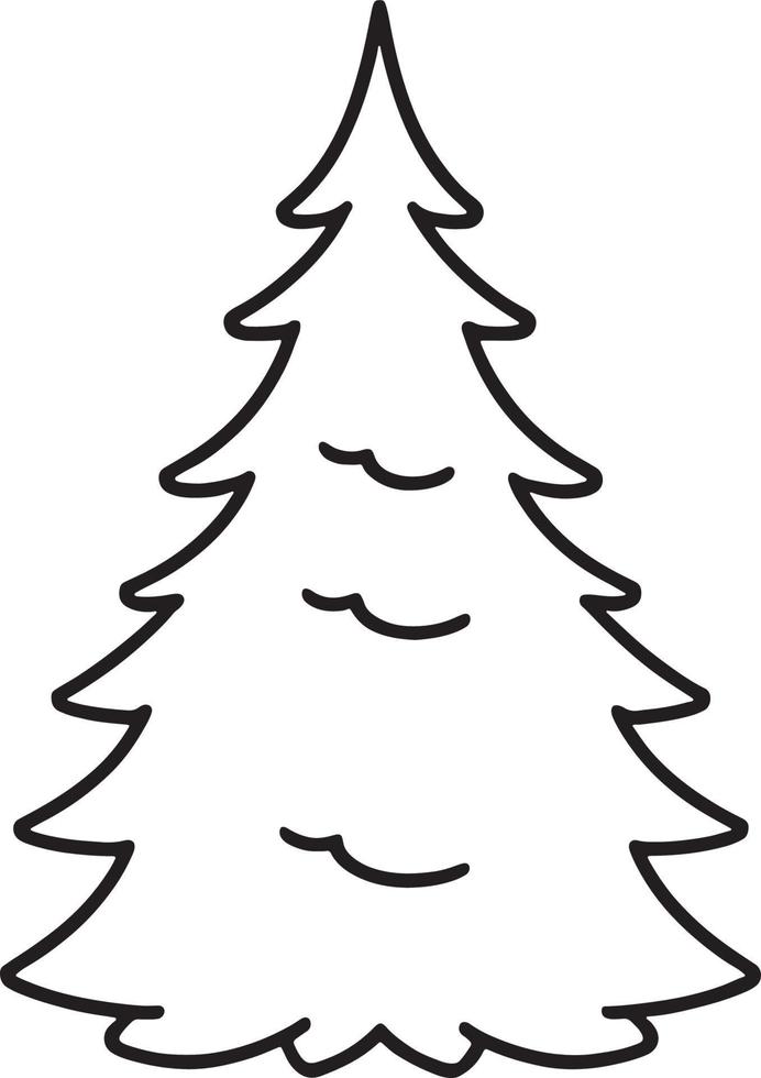 minimalista dibujado a mano pino árbol ilustración en plano diseño estilo vector