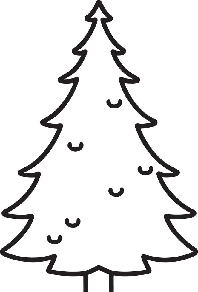 Minimalist Hand-Drawn Pine Tree Illustration in Flat Design Style vector