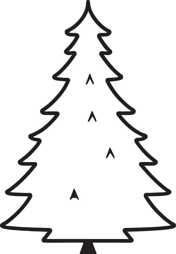 minimalista dibujado a mano pino árbol ilustración en plano diseño estilo vector