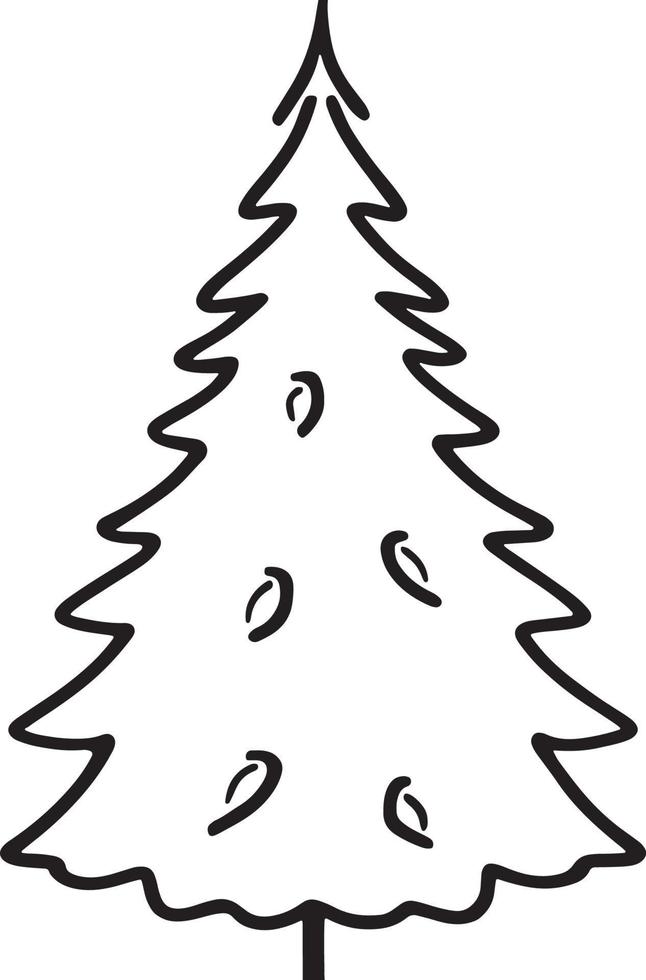 Minimalist Hand-Drawn Pine Tree Illustration in Flat Design Style vector