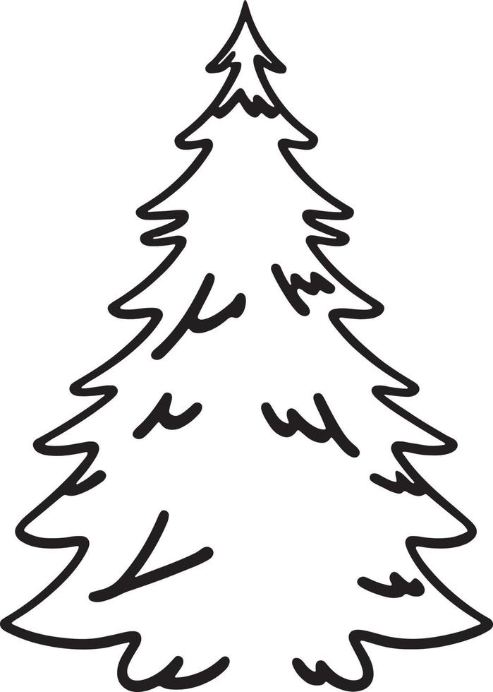 Minimalist Hand-Drawn Pine Tree Illustration in Flat Design Style ...