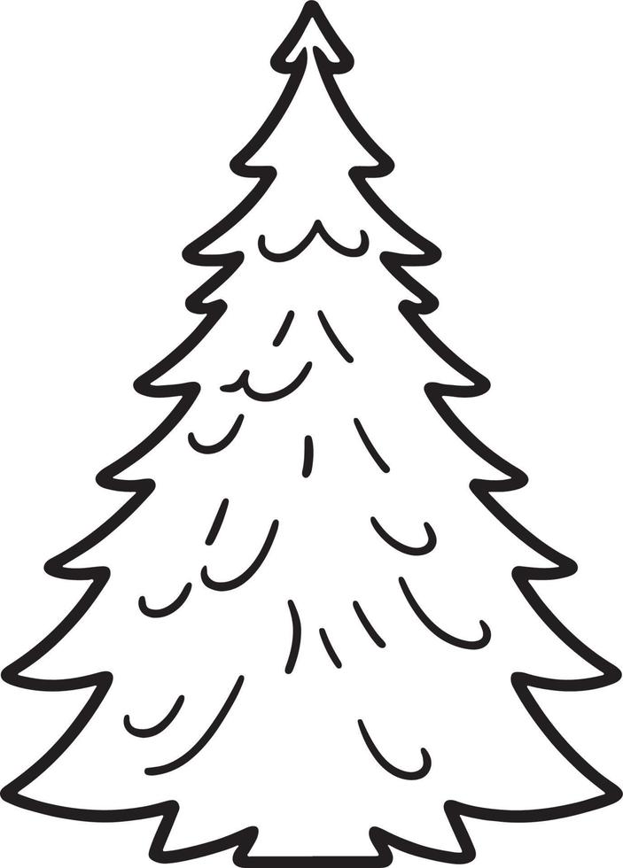 minimalista dibujado a mano pino árbol ilustración en plano diseño estilo vector