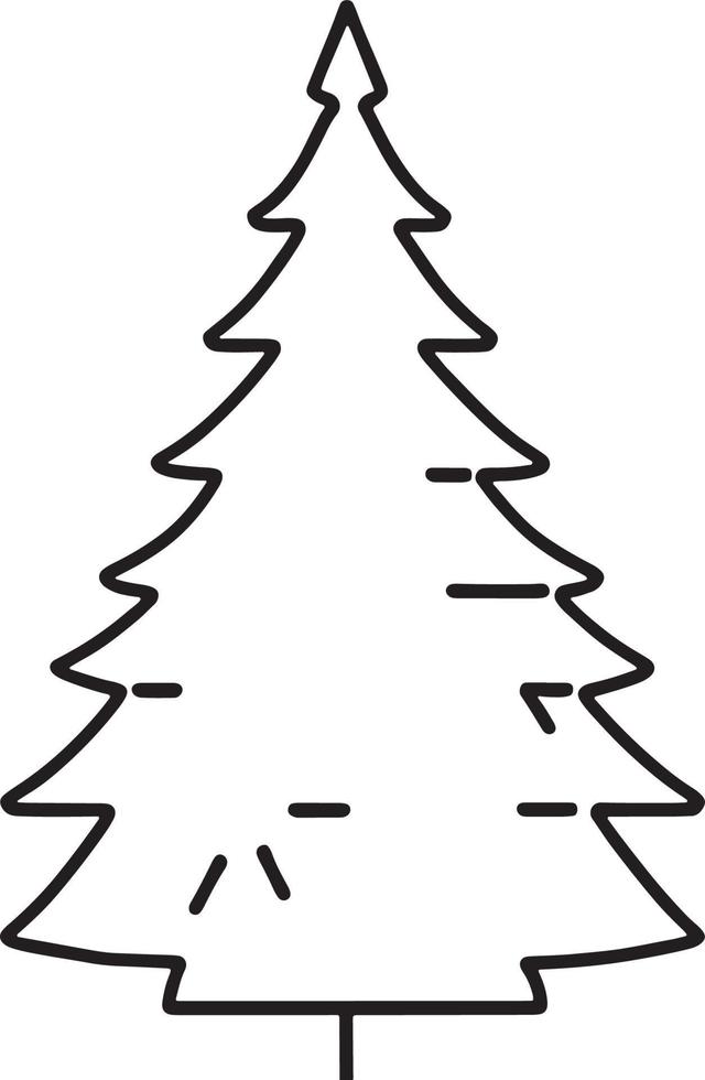 Minimalist Hand-Drawn Pine Tree Illustration in Flat Design Style vector