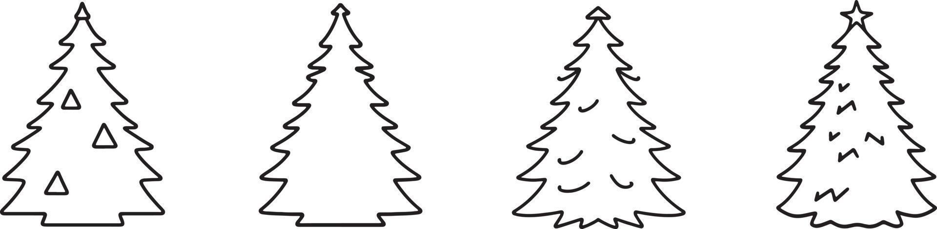 Minimalist Hand-Drawn Pine Tree Illustration in Flat Design Style vector