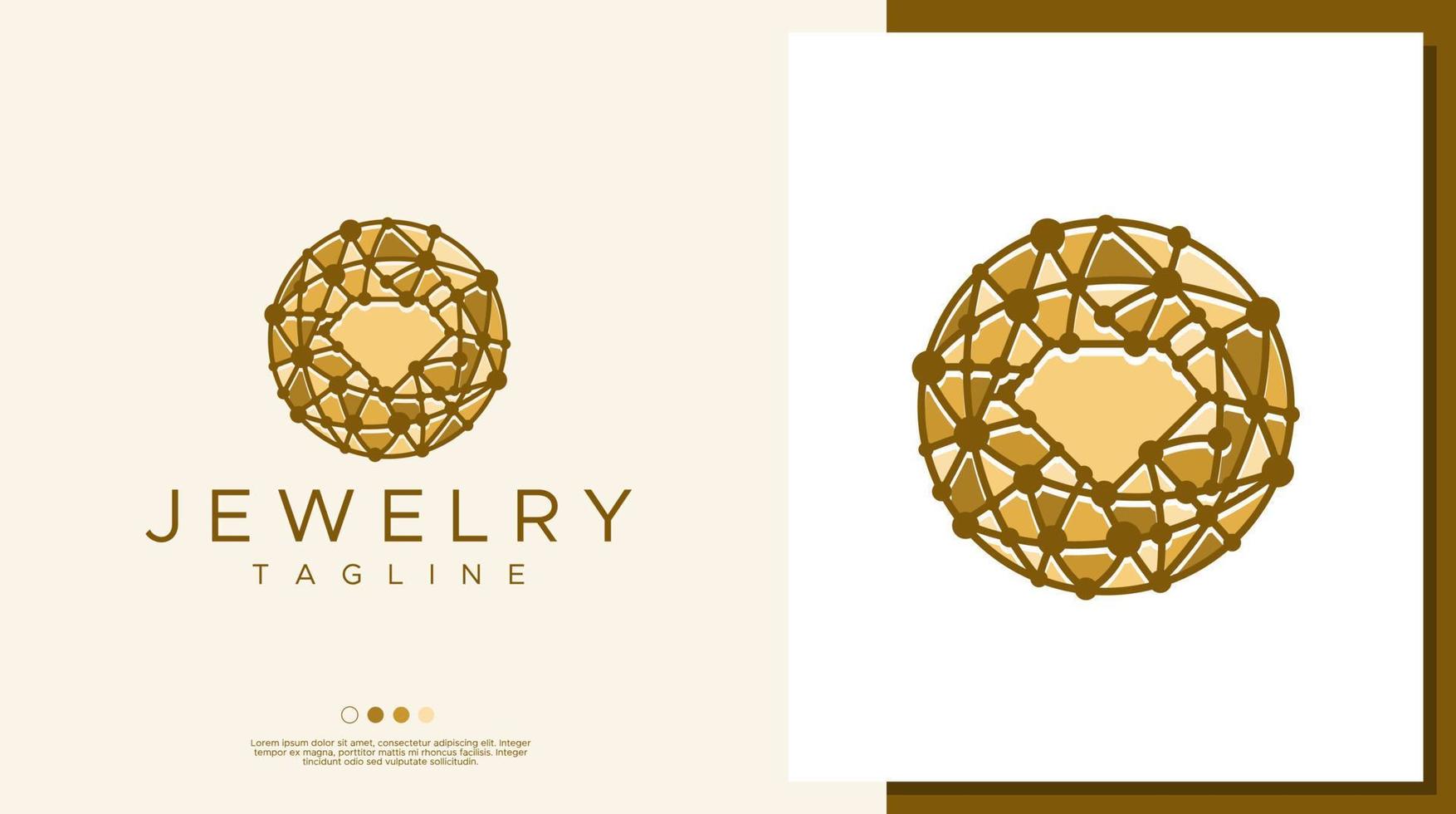 Colorful diamond logo design template. Modern circle jewelry logo graphic. vector