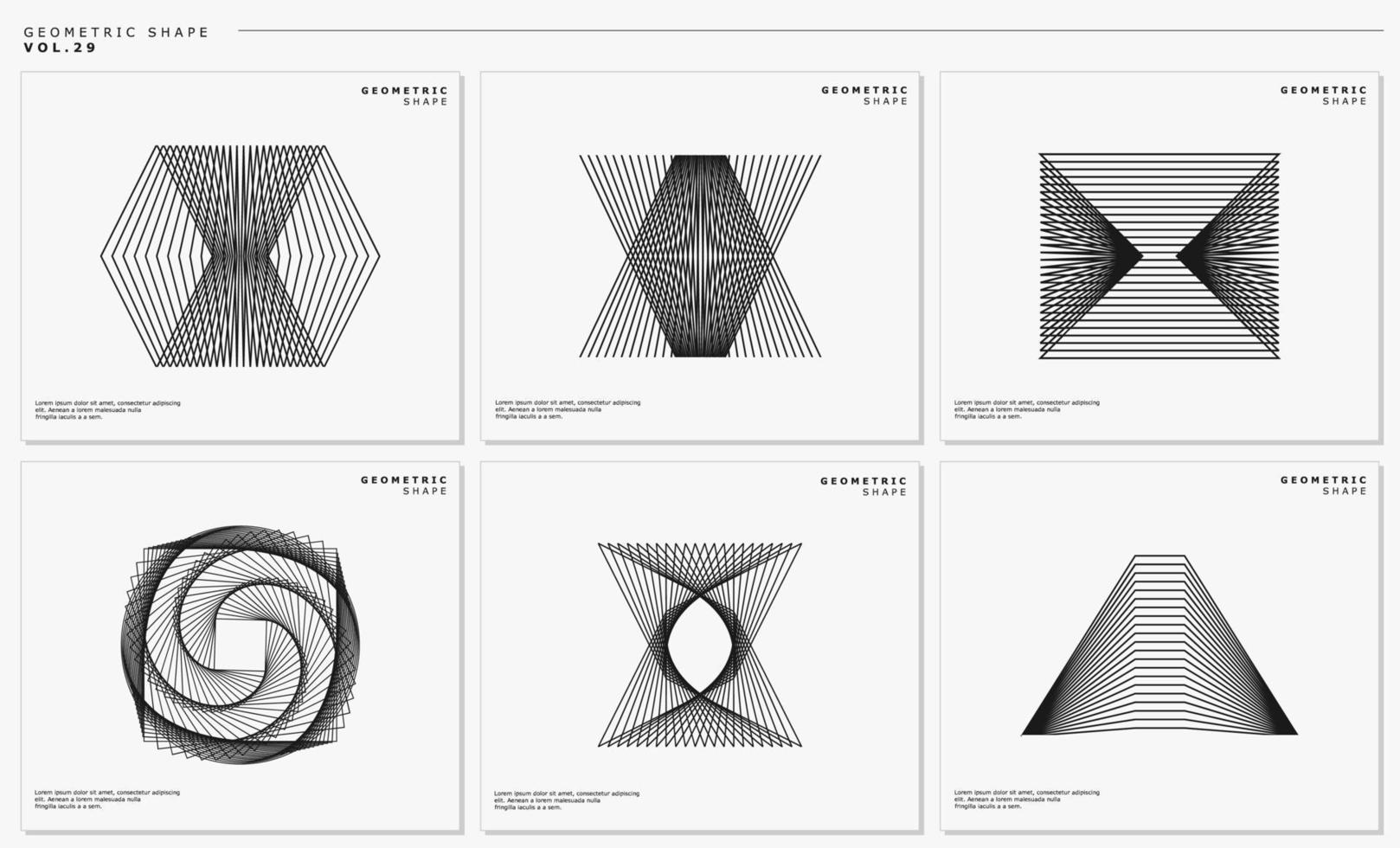 Techno motion lines abstract shape design template. Modern blend line logo set. vector