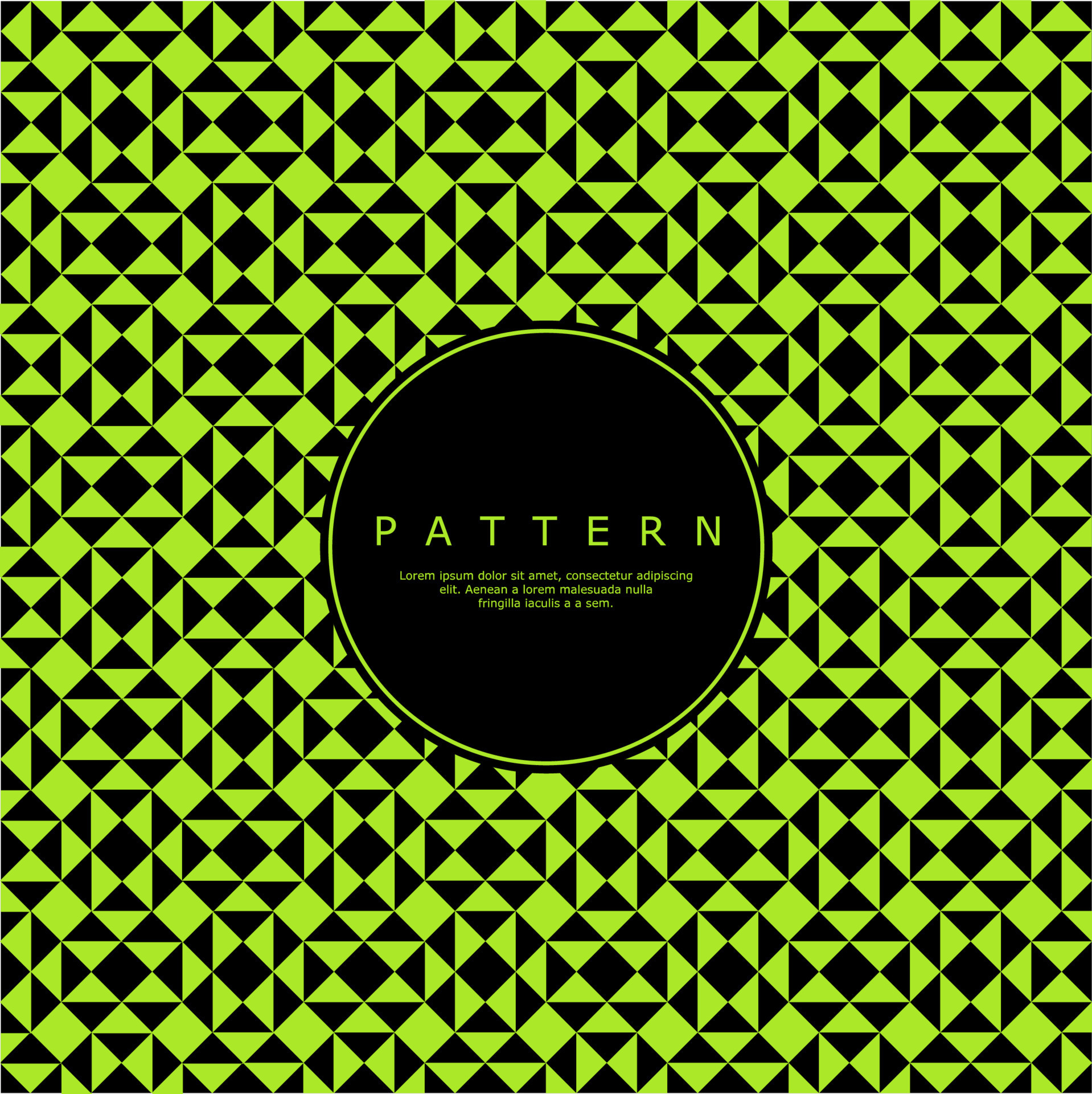 Green and black geometric pattern design. Triangle shape seamless