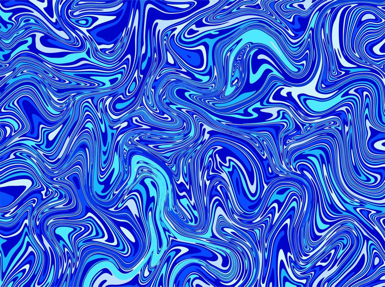 Blue wave in marble ink acrylic design. Abstract water flow painting design. vector
